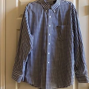 Men’s XL Izod Navy Check Button down shirt